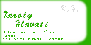 karoly hlavati business card